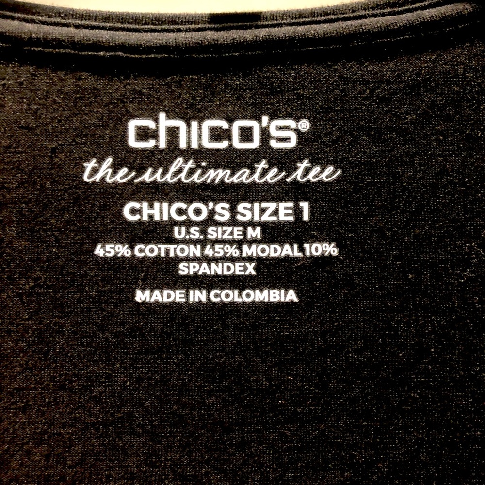 Chicos size 1 (6-8) black tee